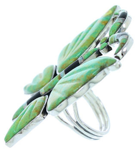 Multicolor Inlay Silver Butterfly Large Statement Ring Size 7 YS72611